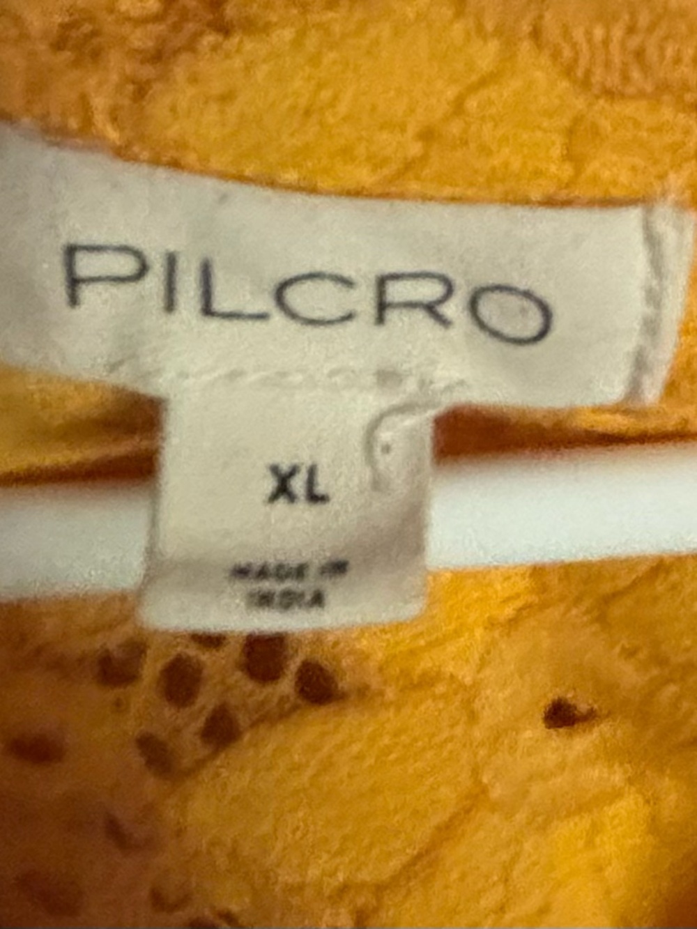 Pilcro Yellow Lace Floral Button-Front Blouse - Picture 5 of 7